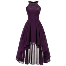 Load image into Gallery viewer, back dark blue halter Bow Bridesmaid Dresses