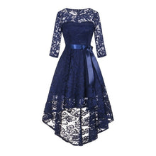 Load image into Gallery viewer, back dark blue halter Bow Bridesmaid Dresses
