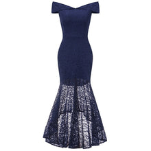 Load image into Gallery viewer, back dark blue halter Bow Bridesmaid Dresses